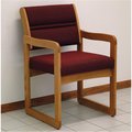 Wooden Mallet Valley Guest Chair in Medium Oak - Cabernet Burgundy DW1-1MOCB